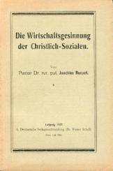 Die Wirtschaftsgesinnung der Christlich-Sozialen. 