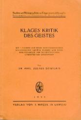 Klages' Kritik des Geistes. 