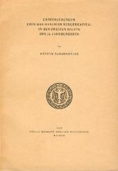 Untersuchungen über das Danziger Bürgerkapital in der zweiten Hälfte des 15. Jahrhunderts. 