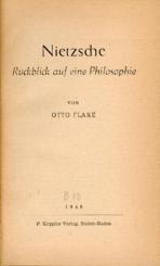 Nietzsche. Rückblick auf eine Philosophie. 