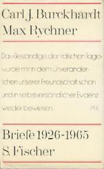 Briefe 1926 - 1965. Vorwort v. Carl J. Burckhardt. Hrsg. v. Claudia Mertz-Rychner. 2. Aufl. 