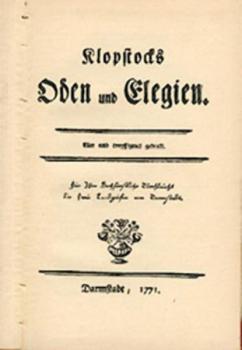 Klopstocks Oden und Elegien. Nachdruck der Ausgabe 1771. 