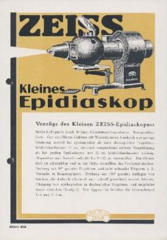 Kleines Zeiss-Epidiaskop. Zeiss-Druckschrift Mikro 434. Prospekt. 
