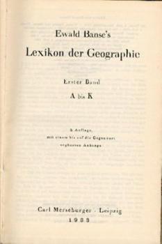 Lexikon der Geographie. 2. erw. Aufl. 2 Bände. 