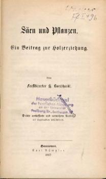 Säen und Pflanzen. Ein Beitrag zur Holzerziehung. 3. verb. u. verm. Aufl. 