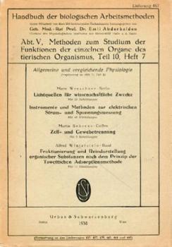 1. Lichtquellen für wissenschaftliche Zwecke. 2. Instrumente und Methoden zur elektrischen Strom- und Spannungsmessung. 