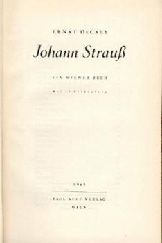Johann Strauß. Ein Wiener Buch. 