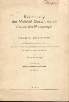 Bestimmung der Molekül-Gestalt durch Viscositäts-Messungen. Diss. 