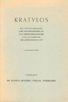 Kratylos. Kritisches Berichts- und Rezensionsorgan für Indogermanische und Allgemeine Sprachwissenschaft. Jg. 24. 