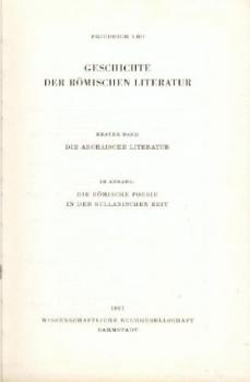 Geschichte der römischen Literatur. Band 1 (mehr nicht erschienen): Die Archaische Literatur. Nachdruck der Ausgabe Berlin 1913. 