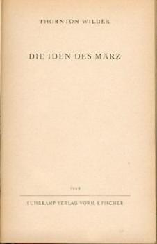 Die Iden des März. Übers. v. Herberth E. Herlitschka. 