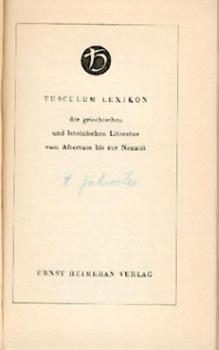 Tusculum Lexikon der griechischen und lateinischen Literatur vom Altertum bis zur Neuzeit. 