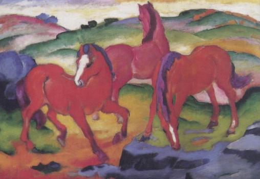Die roten Pferde. The Red Horses. Les Chevaux rouges, 1911 