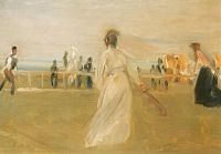 Tennisspieler am Strand, Studie 1901 