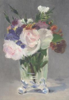 Blumen in einer Kristallvase, ca. 1882. Flowers in a crystal vase. Fleurs dans une vase de cristal. 