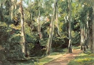 Parkweg (Die Birkenallee im Wannseegarten nach Südwesten), 1924 