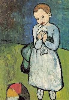 Kind mit Taube. Child with Dove. Enfant au pigeon, 1901. 