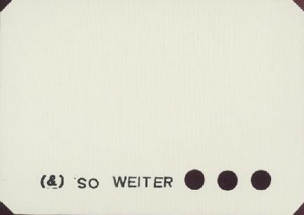 (&) so weiter, 1991 