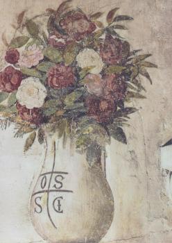 Blumenstrauß in Vase. Das letzte Abendmahl. The last Supper. La derniere Cene, detail, 1480 
