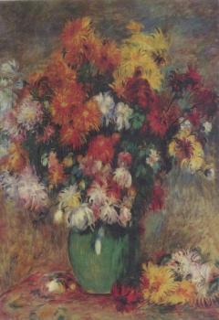 Vase mit Chrysanthemen. Bunch of Chrysanthemums. Bouquet de Chrysanthemes, ca. 1884 