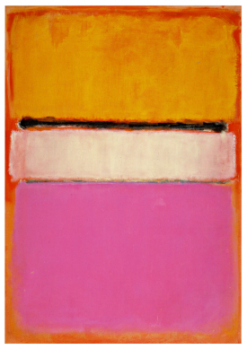 Weißes Zentrum (Gelb, Pink und Lavendel auf Rosa). White Center (Yellow, Pink and Lavender on Rose), 1950 