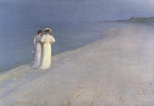 Sommerabend am Strand von Skagen. Summer evening at Skagen. Soir d'ete a Skagen, 1893 