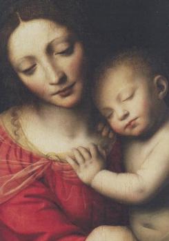 Die Madonna, das schlafende Jesuskind haltend (Ausschnitt) 