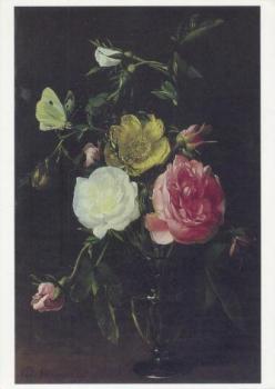 Rosen in einer Glasvase. Roses in a Glass Vase. Roses dans un vase de verre, um 1635 