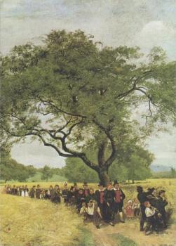 Sommerlandschaft mit einem Hochzeitszug, 1869 