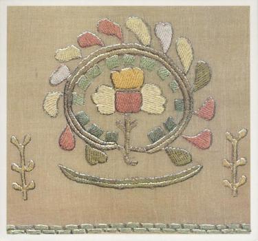 Blütenmotiv. Detail einer türkischen Stickerei, 19. Jahrhundert 
