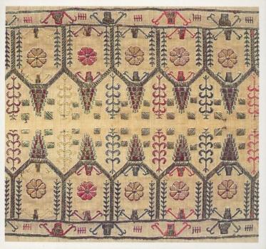 Blüten und Rankwerk. Detail einer türkischen Stickerei, 19. Jahrhundert 