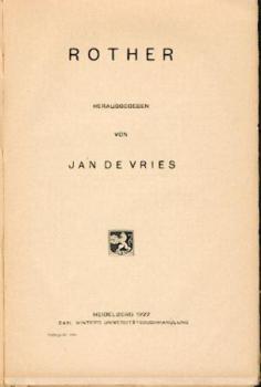 (König Rother). Hrsg. v. Jan de Vries. 