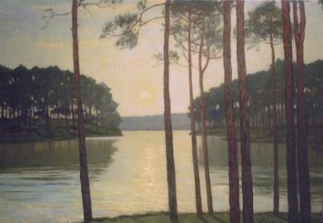 Abendstimmung am Schlachtensee, um 1895 