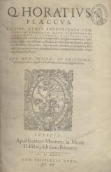 (Opera). Ex fide, atque auctoritate complurium librorum manu scriptorum, opera Dionysii Lambini monstroliensis emendatus ... Quae huic tertiae, ac postremae ed. sint add., Epistola ad Lectorem, ordine tertia, fusissime docebit. 2 Teile in 1 Band. 